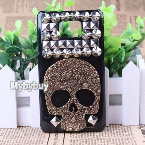 3D Punk Studs Spikes Rivet Skull Case For Samsung Galaxy S2 i9100 |