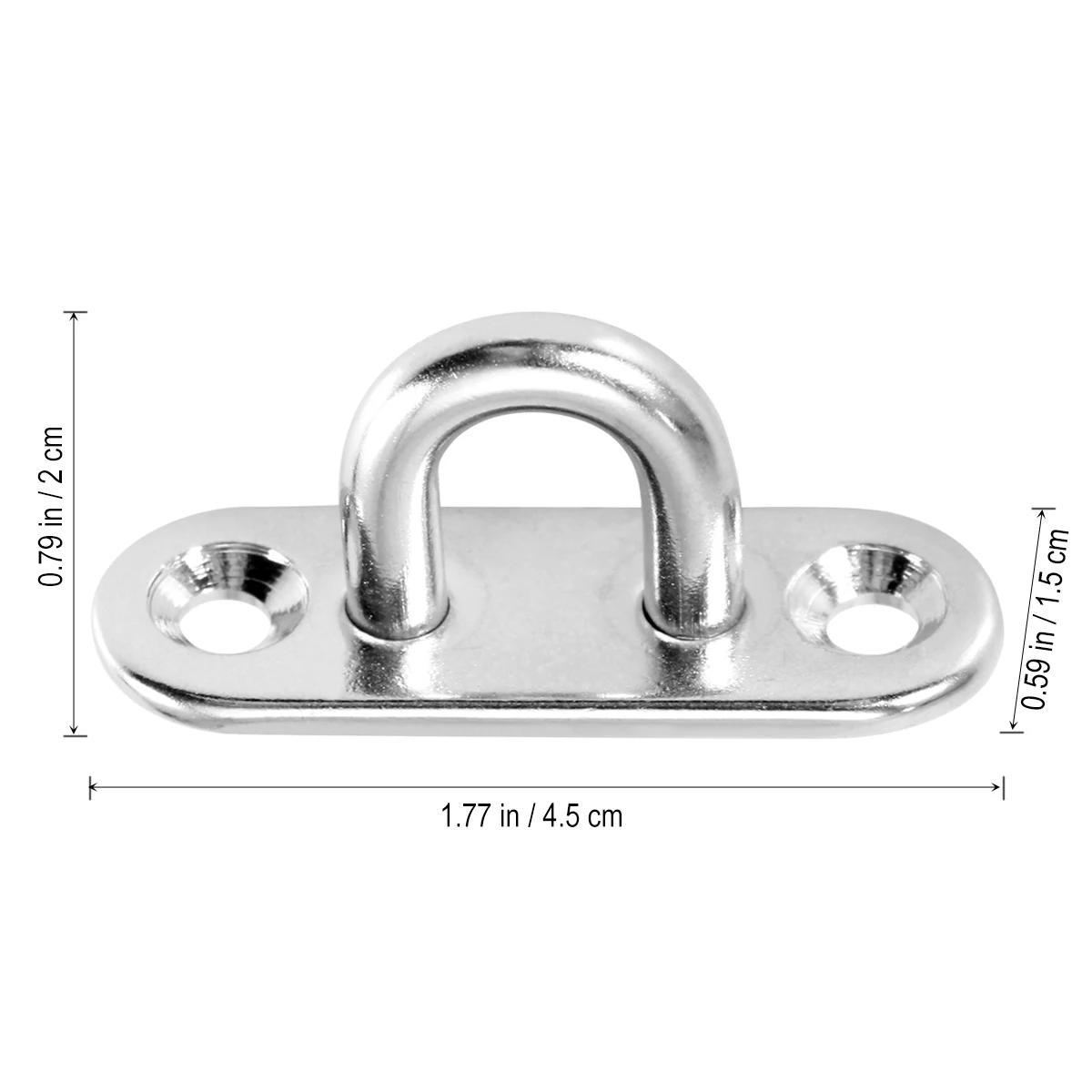 

6PCS Hook M5 Oblong Stainless Steel U-shaped Design Pad Eye Plate Staple Hook Hook Mount
