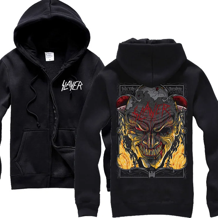 30 designs Slayer Cotton soft Rock hoodies shell jacket punk heavy metal zipper sweatshirt fleece sudadera Skull Outerwear