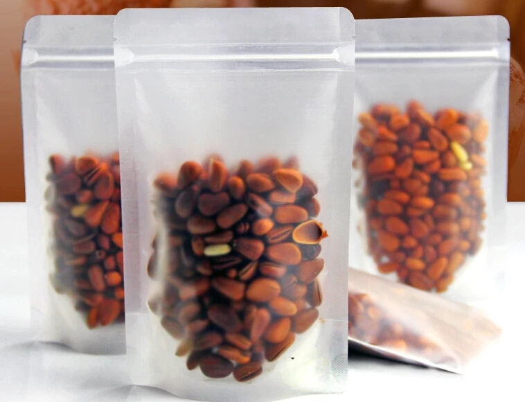 

12*20cm+4cm Frosted Clear Plastic Zip Lock Packing Bag Stand Up Pouch Resealable Doypack Retail Zipper Food