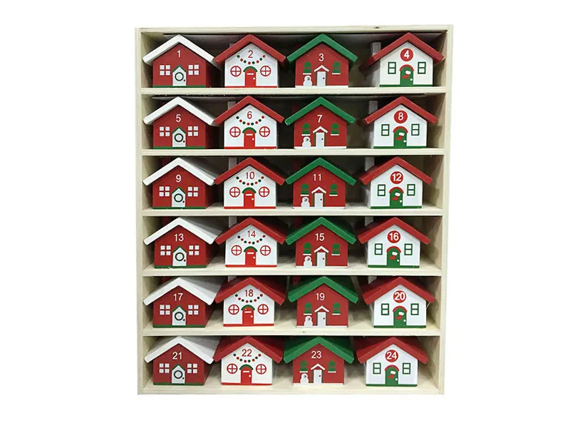 25*30,5 см деревянный домик DIY Advent календарь домашний Рождественский Декор украшение для офисного стола интересный подарок для детей