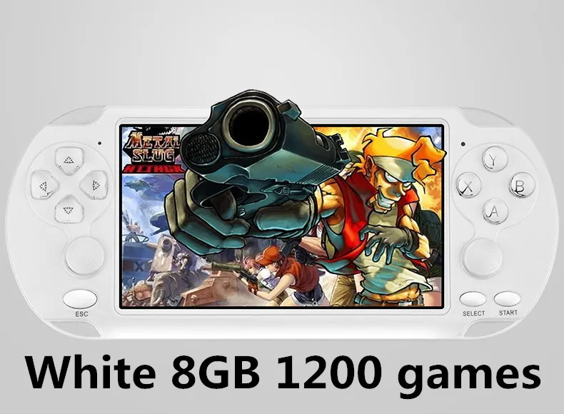 White 8GB1200 games Новая JXD 5,1 дюймовая игровая консоль 48 ГБ, встроенный в 9450 игр для aracde neogeo/cps/gba/gbc/GB/snes/nes/smd mp3mp4 плеера DV/DC - Цвет: White 8GB1200 games