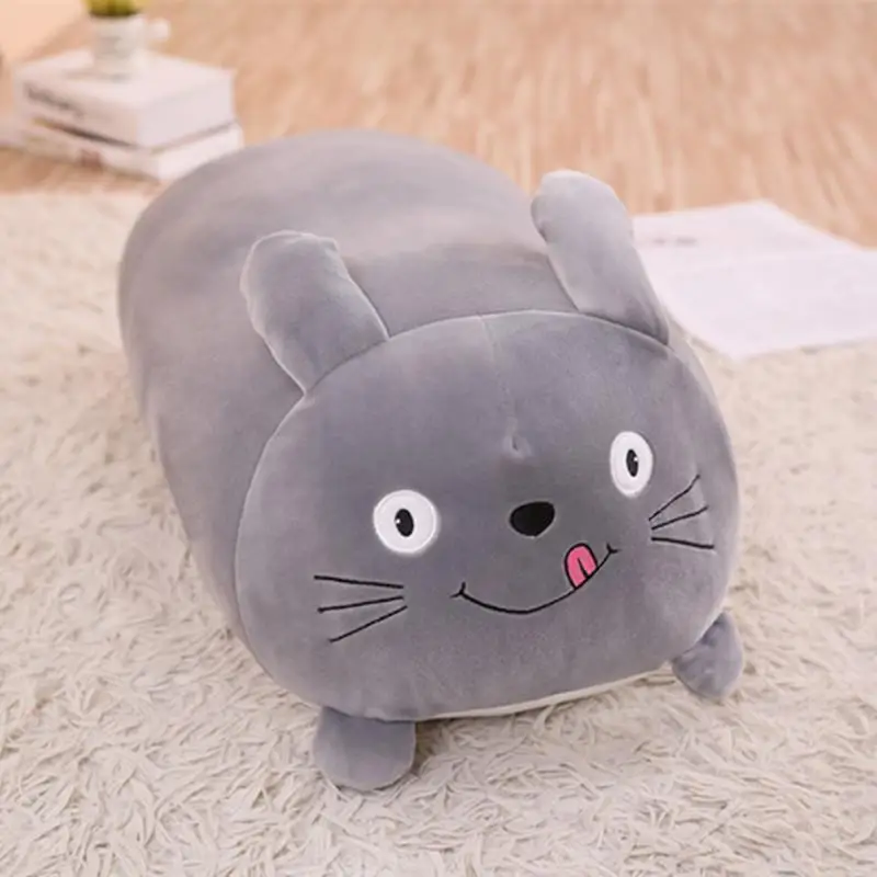 D totoro Новинка, мягкая мультяшная подушка в виде животных, милая толстая собака, кошка, Тоторо, пингвин, Свинка лягушка, плюшевая игрушка, плюшевая игрушка, прекрасный подарок на день рождения для детей - Цвет: D totoro