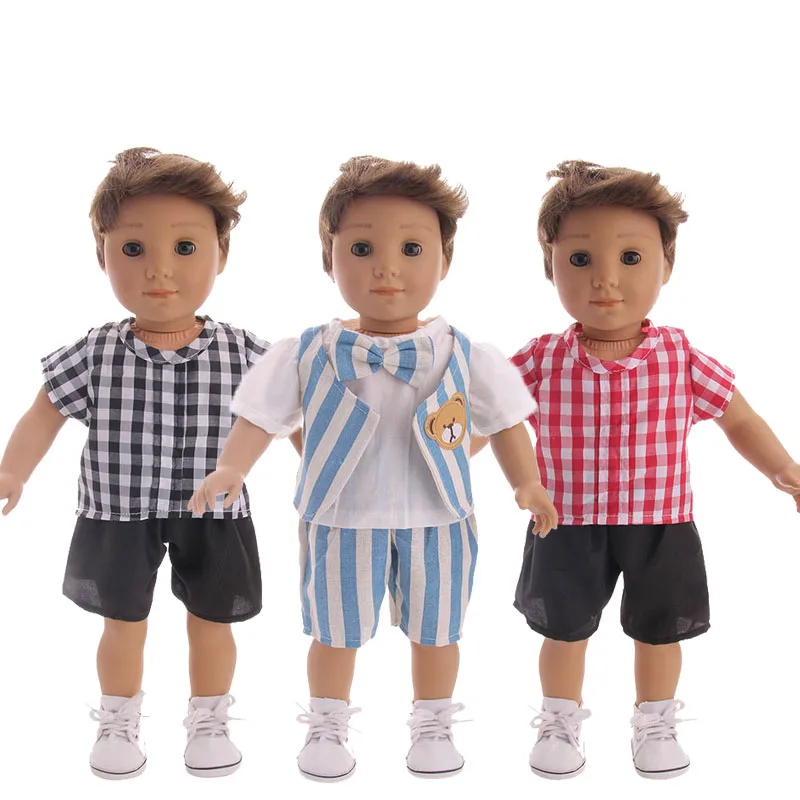 Кукольная одежда аксессуары летний костюм клетчатый топ + шорты для Logan Boy Doll