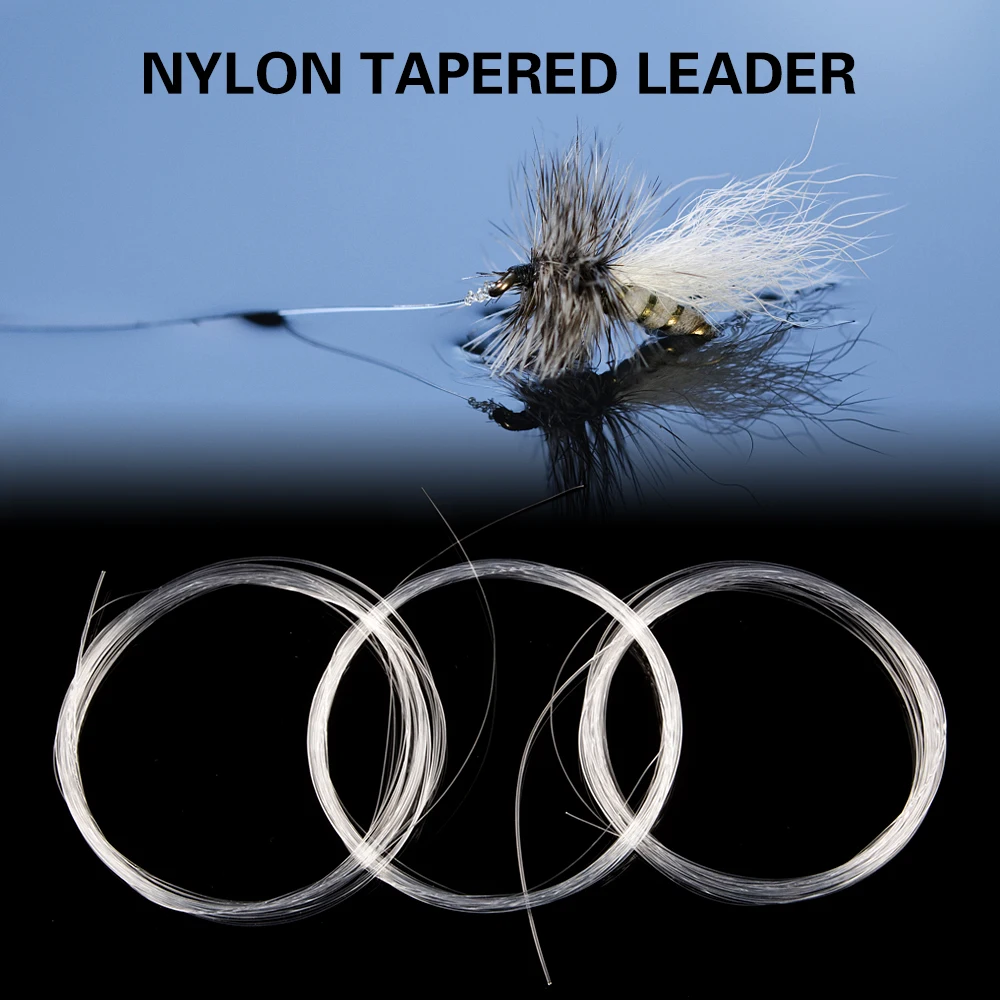 5pcs Tapered Leader with Loop 9ft / 15ft Nylon Fly Fishing Line Size Free Transparent Backing Tackle | Спорт и развлечения