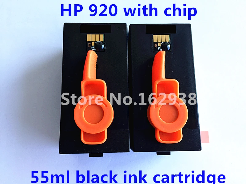 2 картриджа с черными чернилами и чипом совместимые HP 920 XL 920XL для принтера officejet 6000