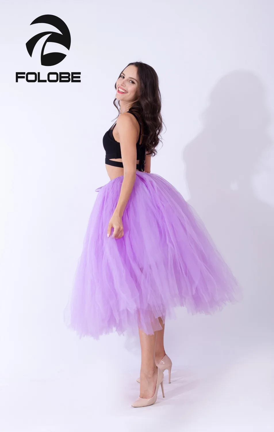 FOLOBE светильник фиолетовая винтажная 80 см фатиновая юбка пачка макси длинная