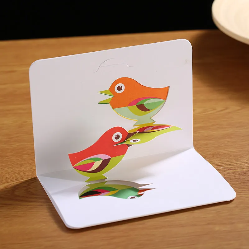 bird 1 шт 3D музыка с днем рождения мультфильм Животные для девочек вечерние открытки для детей Новогодняя открытка на день благодарения бумажные Пригласительные открытки - Цвет: bird