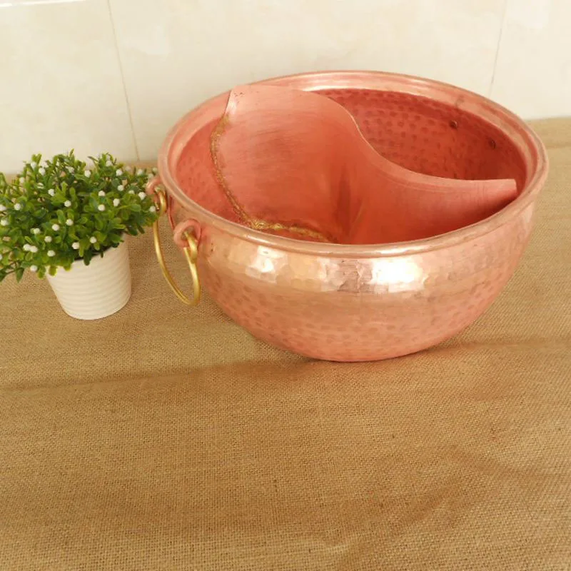 Горшок ручной работы из чистой меди Yuanyang горячий горшок с двумя вкусами густой