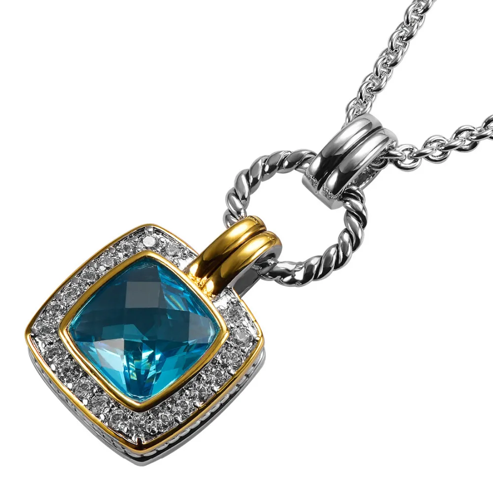 

Blue Crystal Zircon 925 Sterling Silver Fashion Pendant TE745