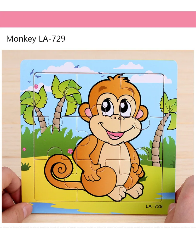 24 цвета деревянные животные мультяшная картинка головоломка для детей детские