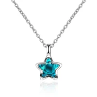 trendy blue star pendants necklace for women party accessories charm silver plated lady choker necklace girl christmas jewelry