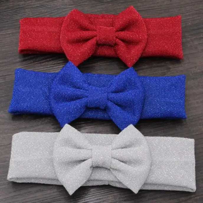

9pcs/lot Free Epacket/CPAP Glitter Messy Bow Headwraps 4th of July Headwear, Hair Bow Headband for Children,Hair Accessories