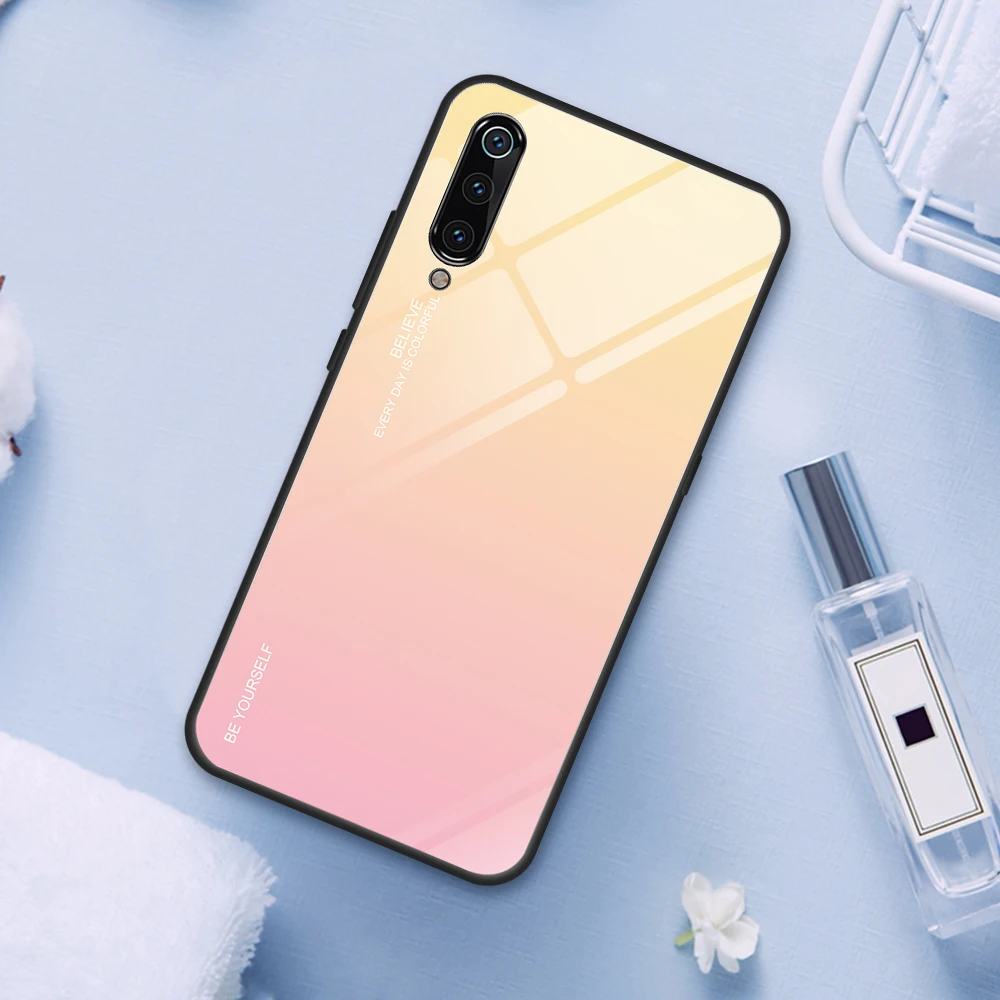 Градиентный чехол из закаленного стекла для Xiao mi Red mi Note 5 6 7 Pro Pocophone F1 mi 8 mi 9 9SE A2 Lite 6X 5X A1, защитный чехол