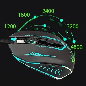 Ухуру игровой Мышь проводной 7 цветов Led Мышь 6 кнопок 1200/1600/2400/3200 Точек на дюйм уровня эргономичный компьютерный игровой Мышь для портативных ПК
