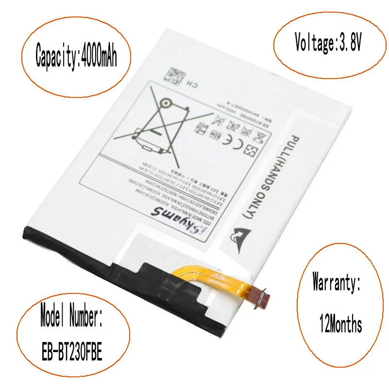 1x4000 мА/ч EB BT230FBE запасная батарея для SamSung Galaxy Tab 4 7 0 &quotУголок T230 T231 T235 SM