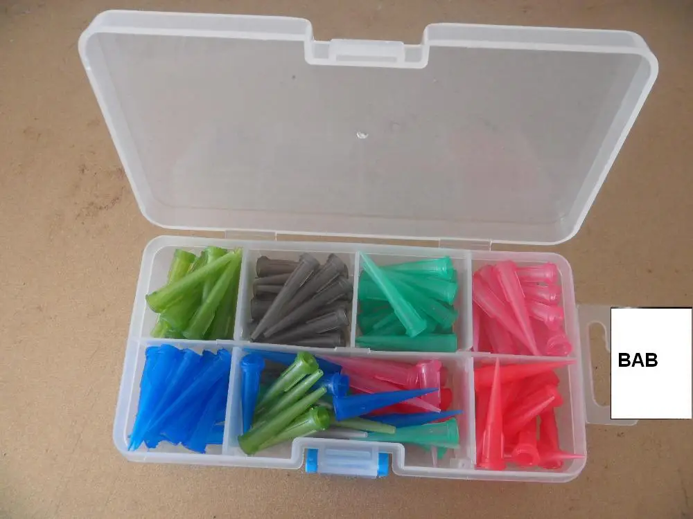 

120PCS TT assorted Plastic Conical Smoothflow Tapered Needle/Tips(14G,16G,18G,20G,22G,25G)*20 | Dispense Tips set with case