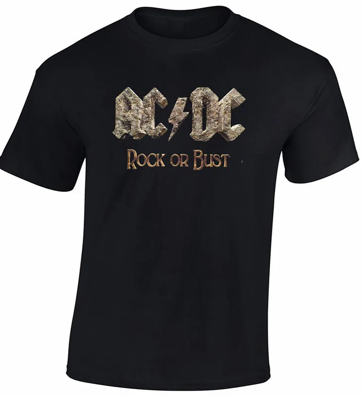 Хип хоп Группа AC/DC Рок Или Бюст Футболка мужская ACDC Музыка хлопок Печати Топ Ти