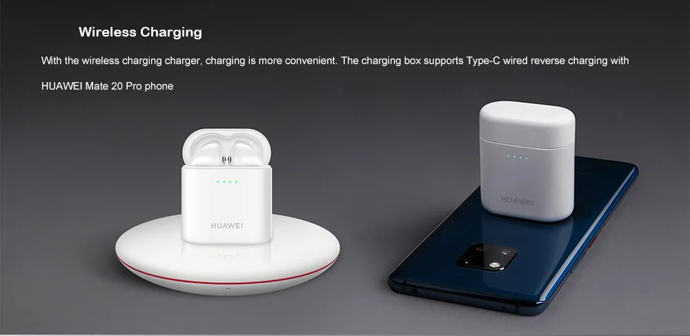 Оригинальные беспроводные наушники HUAWEI FreeBuds 2 TWS, Bluetooth 5,0, аудио, водонепроницаемые, IP54, управление нажатием, Беспроводная зарядка