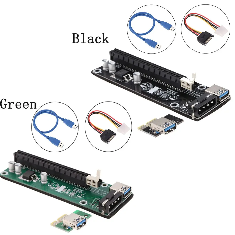Плата расширения PCI E Express 1x до 16x USB 3 0 адаптер с кабелем питания SATA кабель для