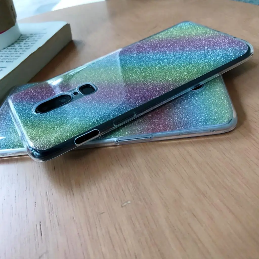 Градиент Аврора лазерный чехол для OnePlus 6 7 T мягкий силиконовый из ТПУ телефон