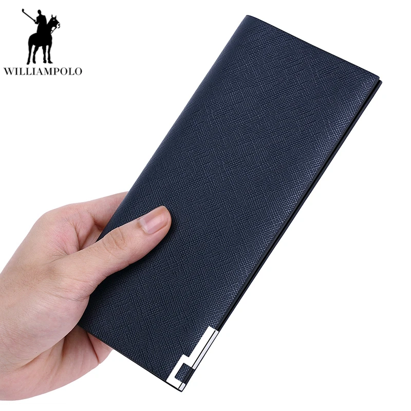 Williampolo известный бренд натуральной Крест из коровьей кожи Для мужчин бумажник