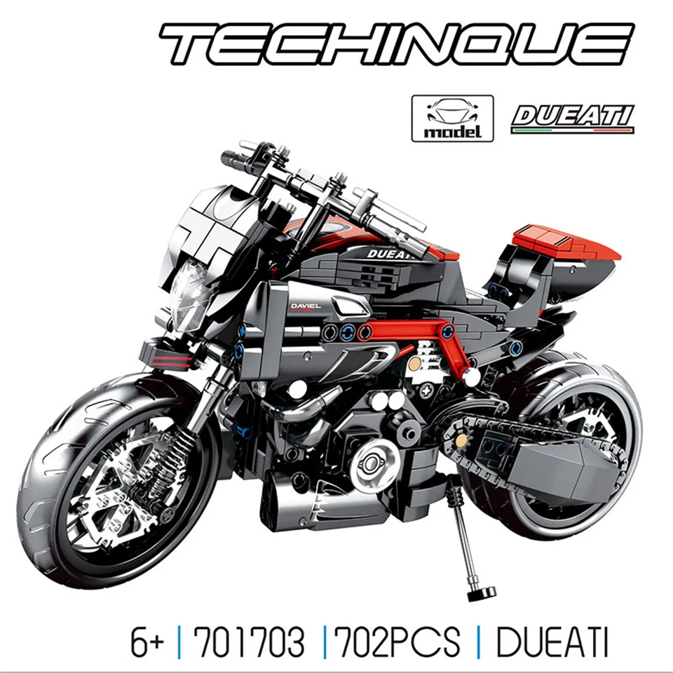 Technic Series 701703 мотоцикл Совместимые модели Ducating набор Yamahaes строительные блоки