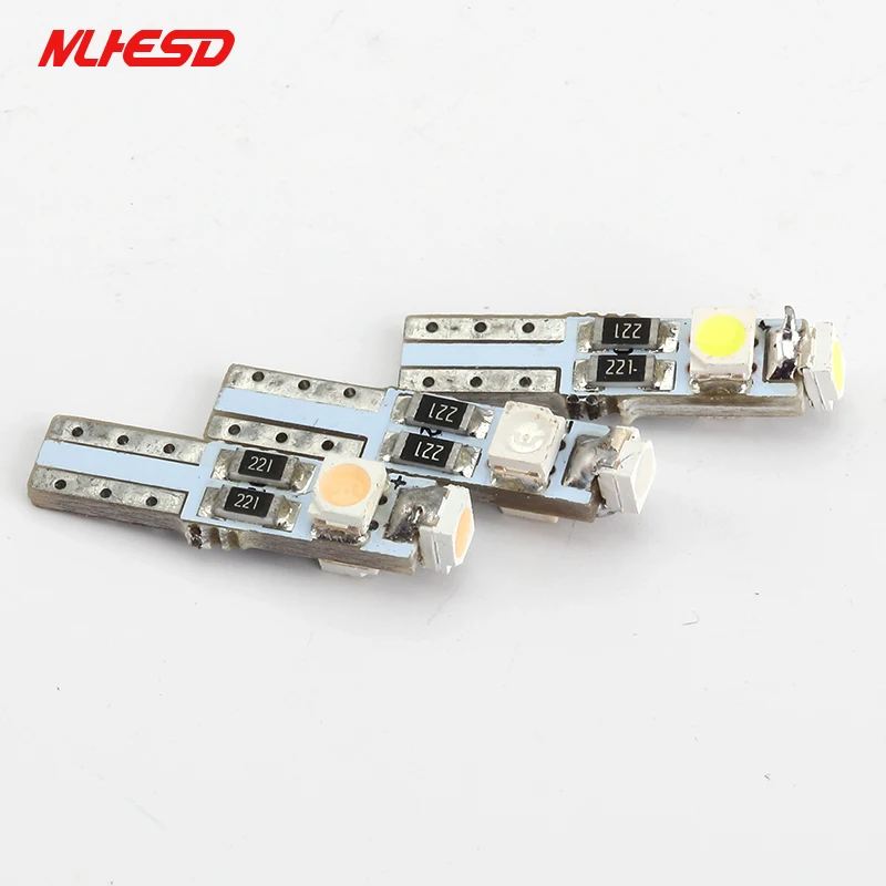 10 шт. авто светодиодный T5 3SMD 3528 1210 Клин светильник лампы 3 Индикаторы приборной