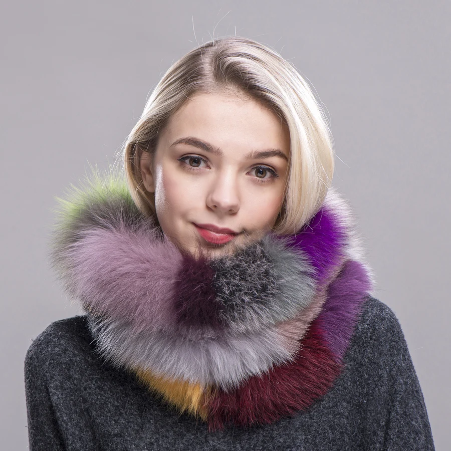 Лидер продаж новые женские шарфы FXFURS из натурального Лисьего меха женский