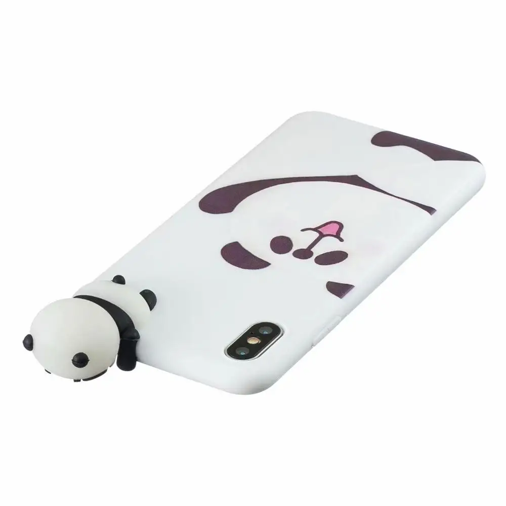 3D милый мультяшный чехол для iphone XS XR Max animal Panda pig Cat Силиконовый 5 5S SE 6 6s 7 8 Plus X