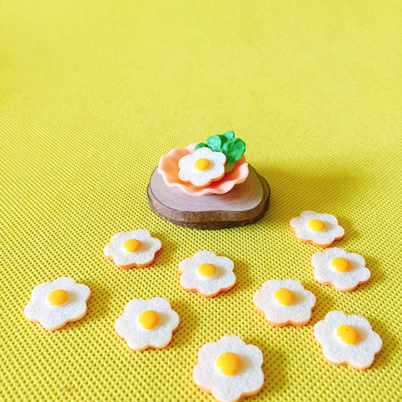 Новый ~ 10 шт пашот яйца цветочной формы/Кукольный дом/миниатюрные/милые/Сказочный