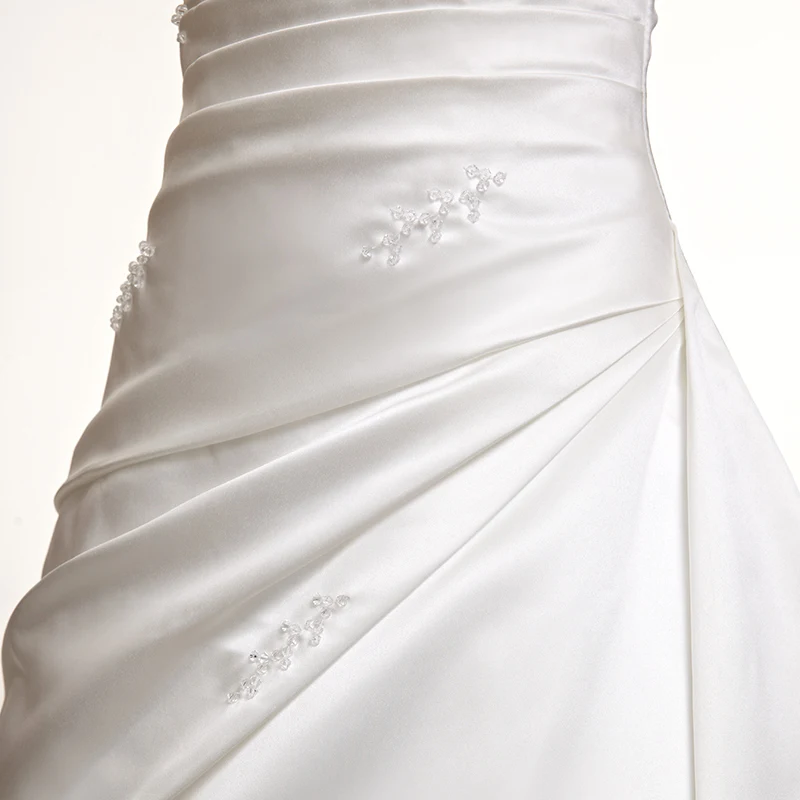 Forevergracedress Винтаж без бретелек Длинные свадебное платье новый Белый сатин с