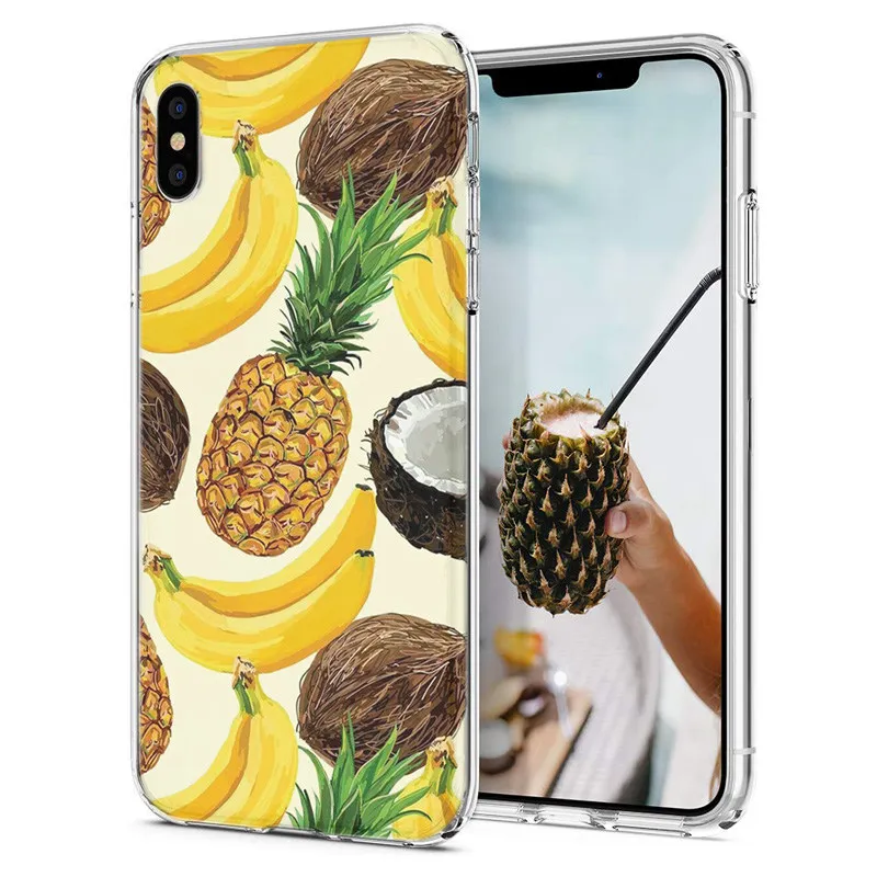 Soft Phone Case For iPhone X XS XR Covers TPU Colorful Flower Flora Pig Painted Fundas 7 8 plus Max M007 |