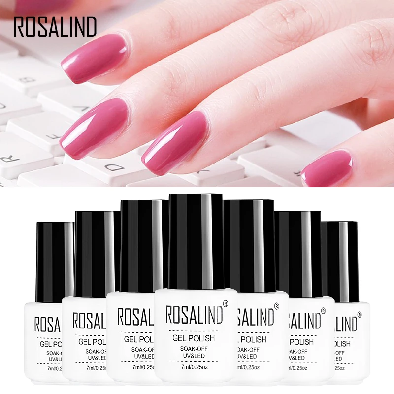 Гель лак для ногтей ROSALIND 7 мл полуперманентный верхнее покрытие маникюра с УФ