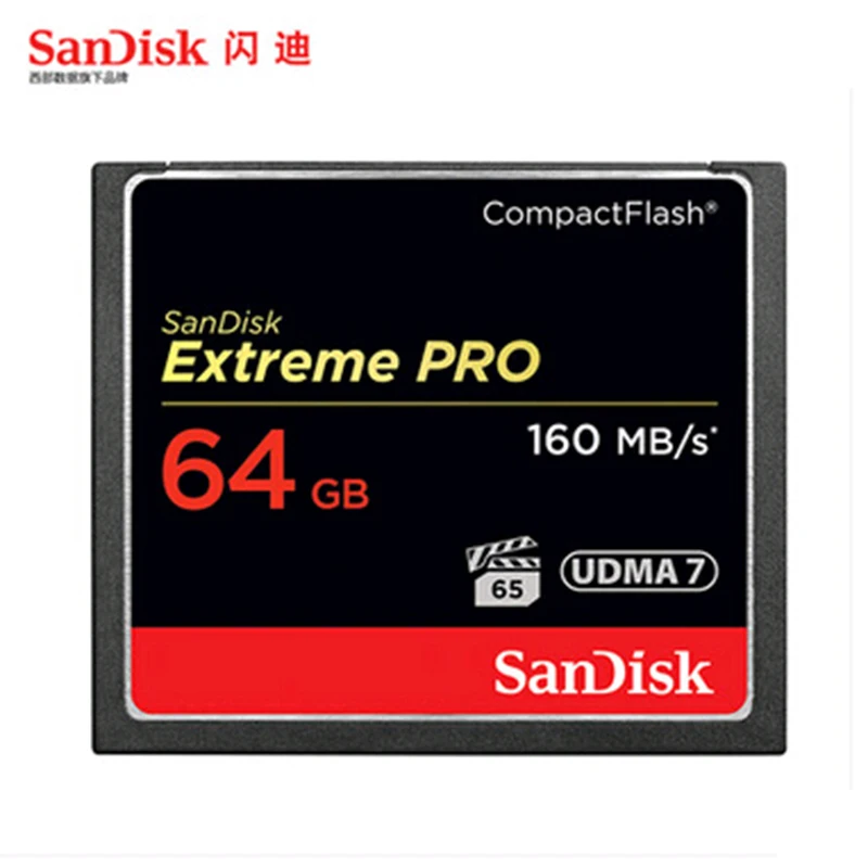 Карта памяти Sandisk Extreme Pro CF объемом 64 ГБ 32 16 128 компактная флэш карта до 160 МБ/с.