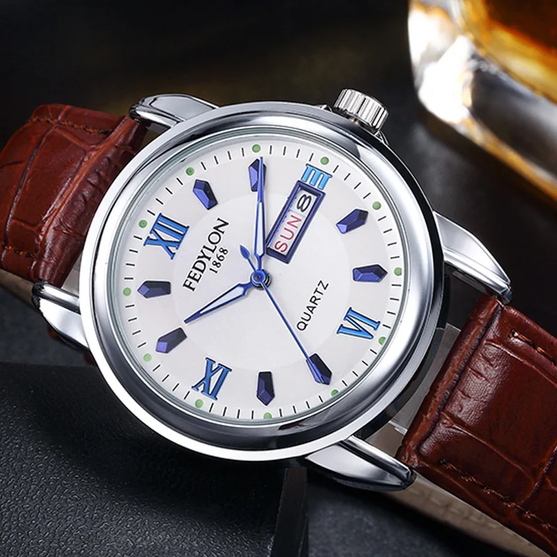2018 New Hot Week Calendar Men's Watches Business Classic Waterproof Luminous Number Quartz Wrist And Clocks | Наручные часы