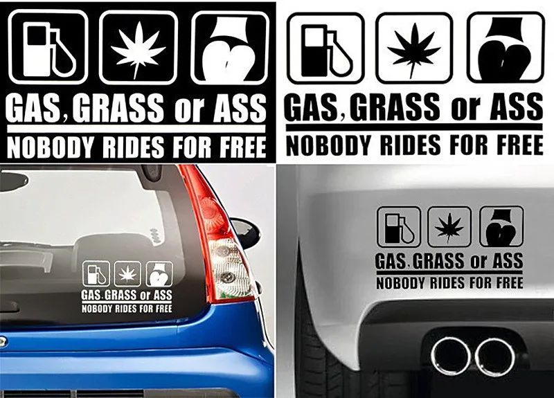 Забавные автомобильные наклейки на газ траву или попку для audi a3 a4 b8 opel astra j alfa romeo