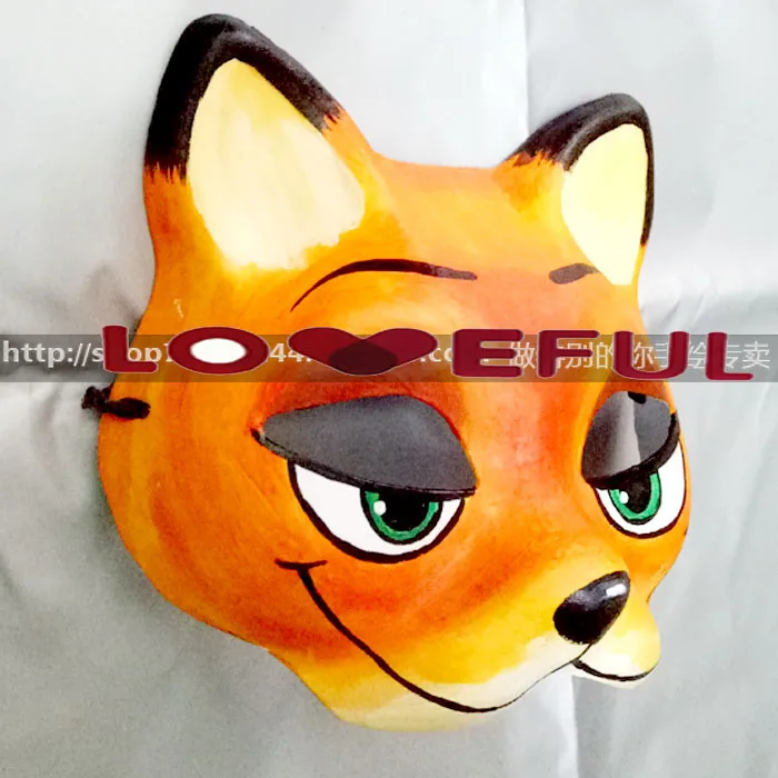 Новое качество ручной работы DIY маска на Хэллоуин с принтом Лисенок костюмная