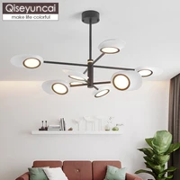 qiseyuncai nordic iron living room chandelier postmodern minimalist restaurant creative personality bedroom hall lighting