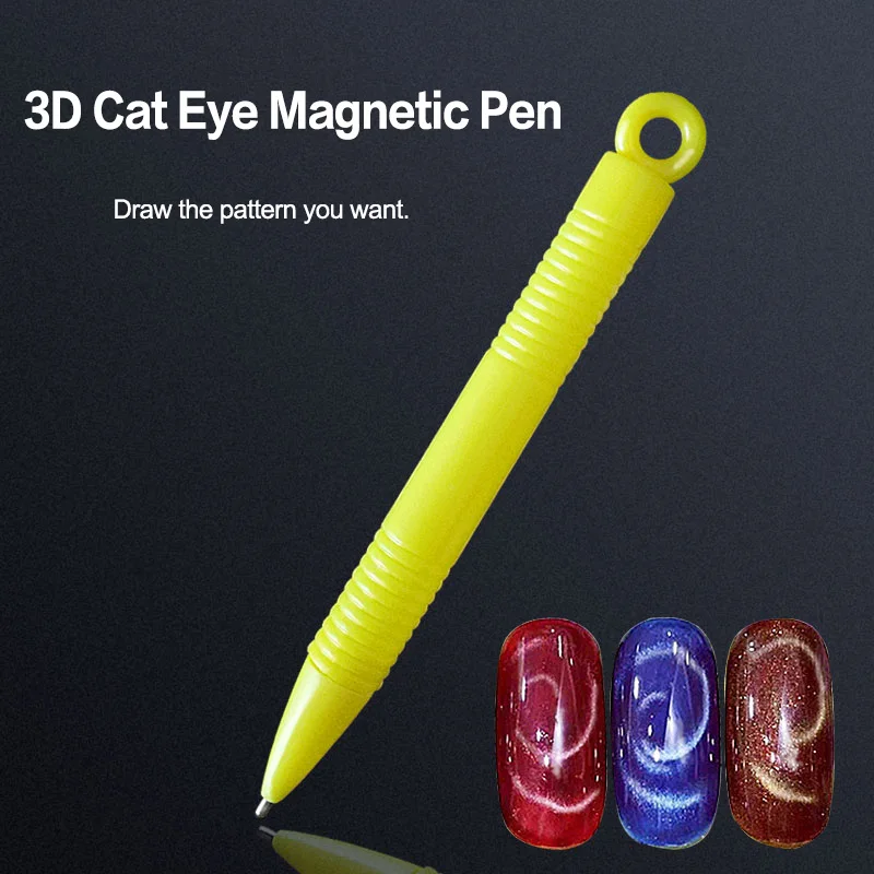Фото WiRinef 1 шт. рисунок Желтый цветной &quotкошачий глаз" магнитная ручка стикер
