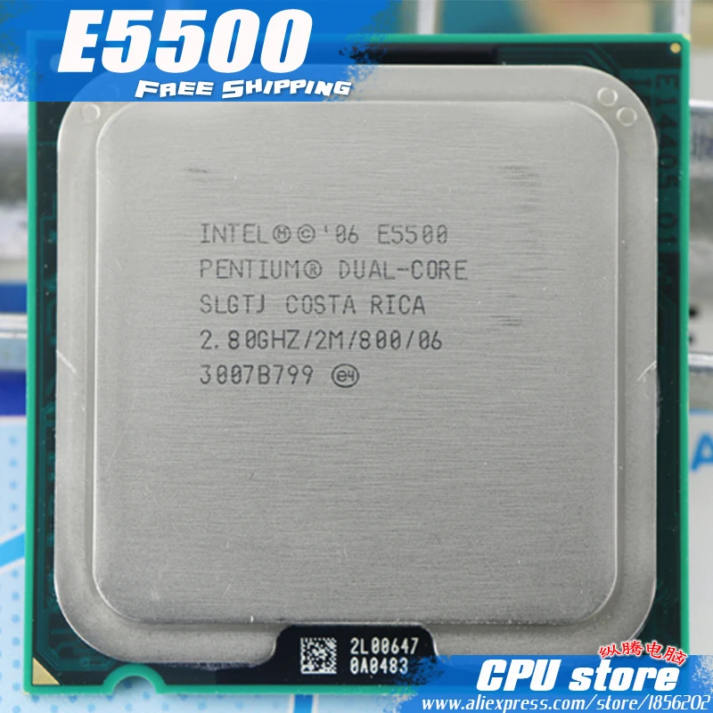 Двухъядерный процессор Intel Pentium E5500 cpu (2 8 ГГц/2 м/800 ГГц) Socket 775 Бесплатная