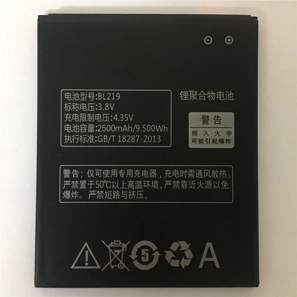 Оригинальные Резервное копирование BL219 2500 мА/ч, Батарея Применение для lenovo A880 S856 A889 A890e S810t A850+ A916