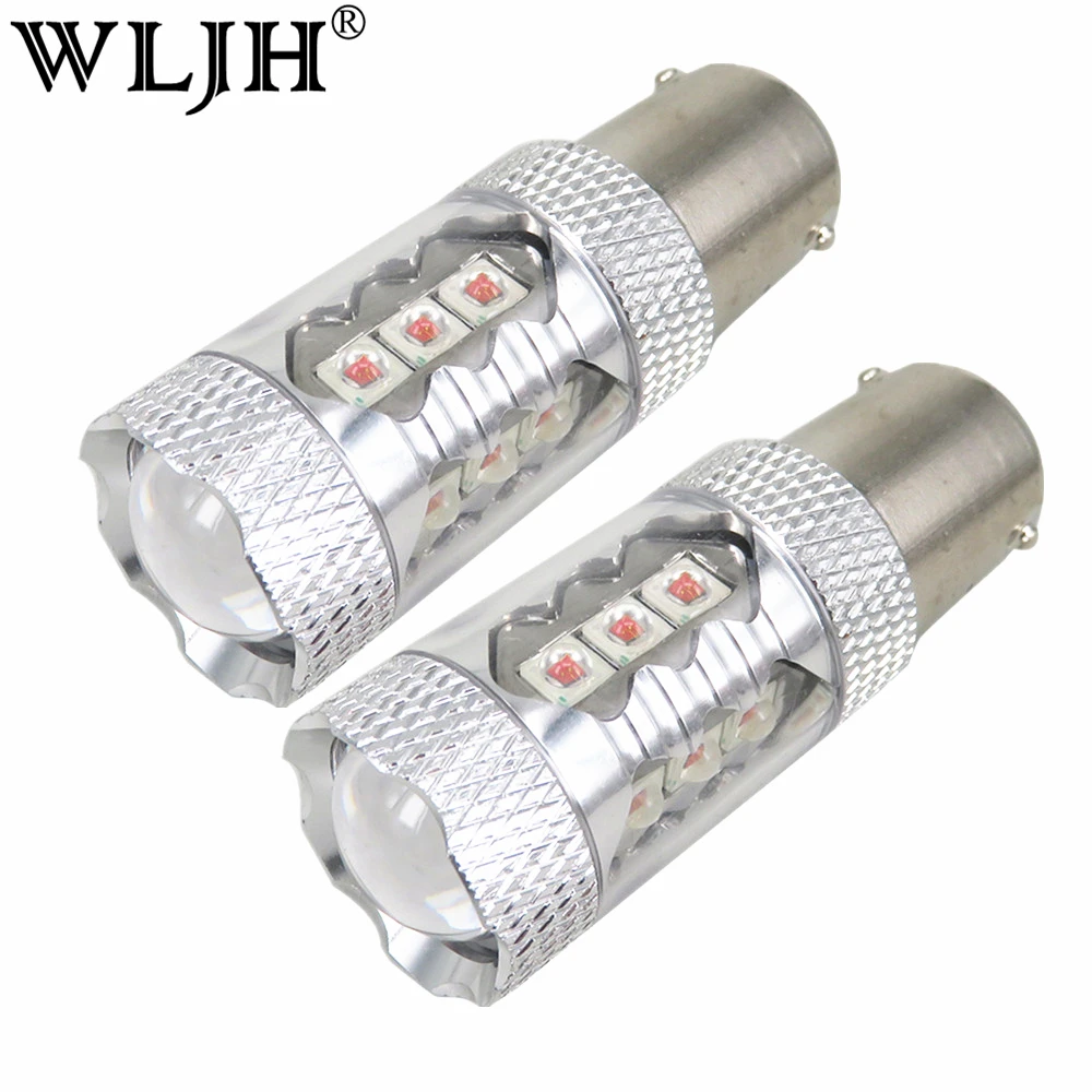 WLJH 2x Желтый Белый Красный 1200lm светодиодный 1156 7506 P21W BA15S S25 автомобильные лампы