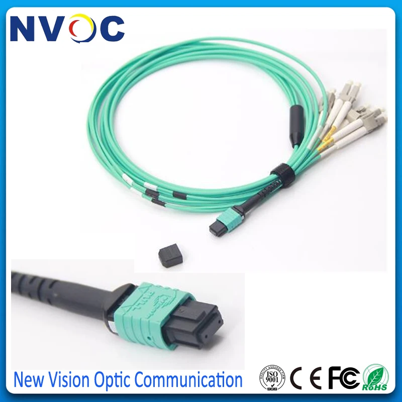 Мм MPO Male (SENKO) 8xLC UPC 2 0 мм Fanout волоконно оптический патч корд 3 8C OM4 Mini Aqua LSZH круглый
