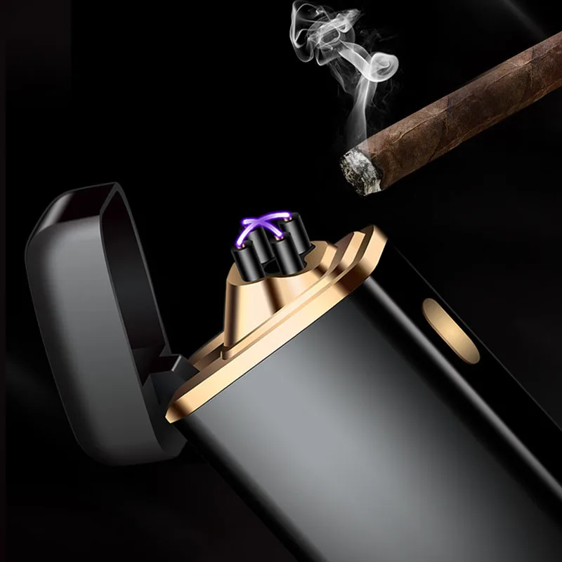 Новинка ветрозащитная USB Зажигалка для зарядки сенсорная Индукционная двойная