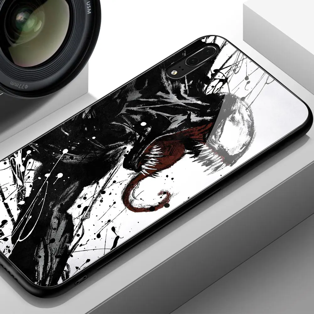 Для huawei P20 Lite чехол Venom Marvel закаленное стекло для huawei mate 9 10 Pro P10 P20 Lite Note 10 mate 20 Pro Honor v10 - Цвет: 02277