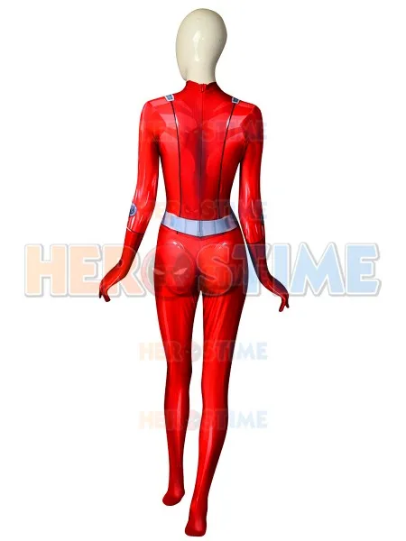 Полностью шпионский костюм с клевером DyeSub 3D принтом красный спандексный для