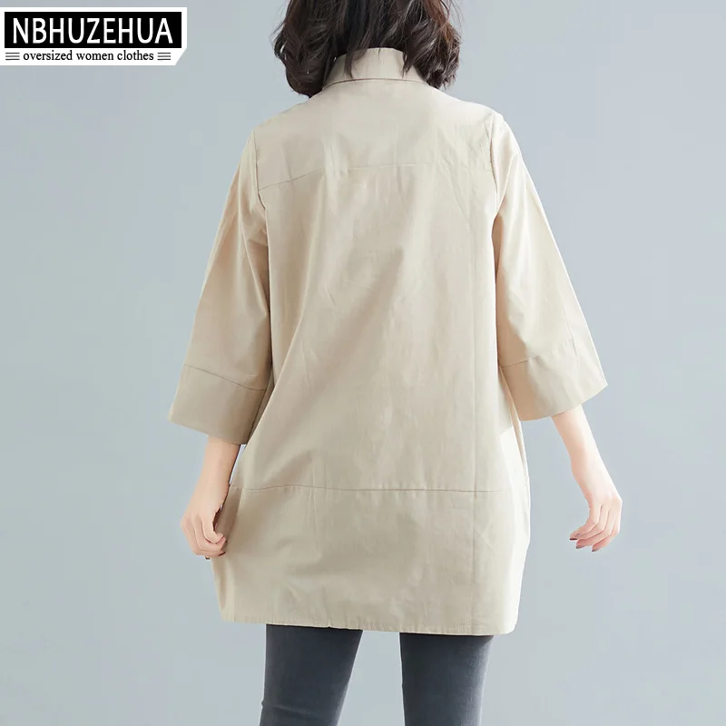 NBHUZEHUA Женские топы и блузки 5XL простая элегантная офисная рубашка для женщин 3XL