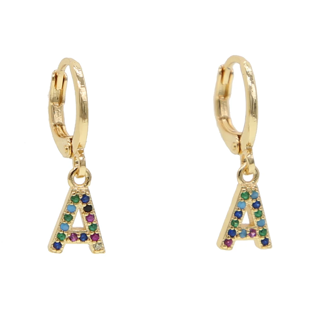 Прямая поставка оптовая продажа 26 инициальных очаровательных сережек