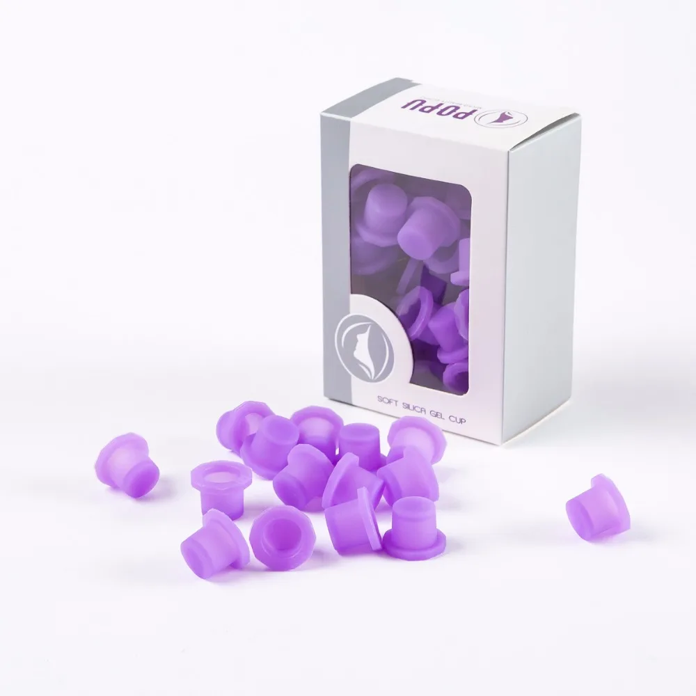 

60 pcs/ Box Disposable 12mm Tattoo Ink Cups for Permanent Makeup & Tattoo White & Purple Color